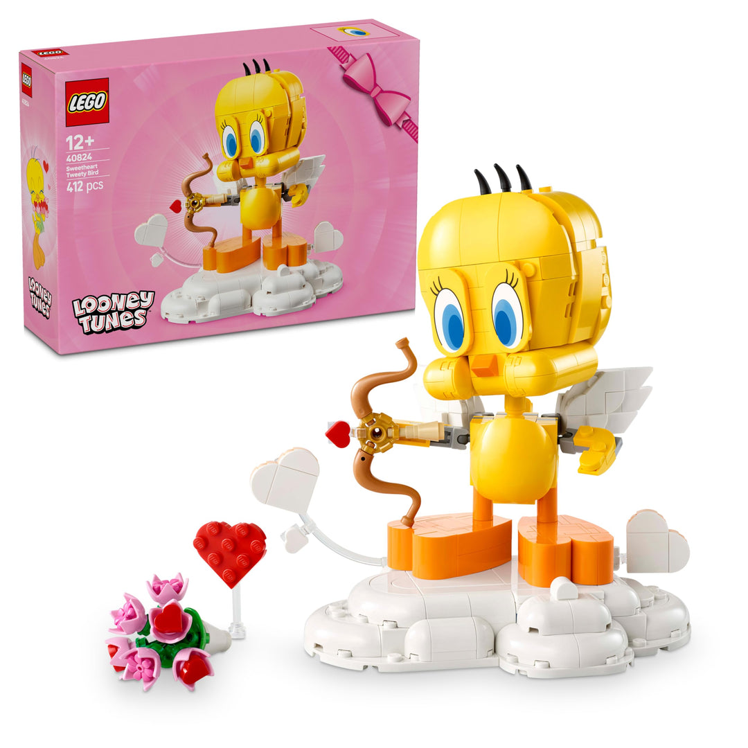 LEGO Looney Tunes Liebesbote Tweety - Modellbau zu Looney Tunes mit Zubehör - Blumenstrauss, Herz, A