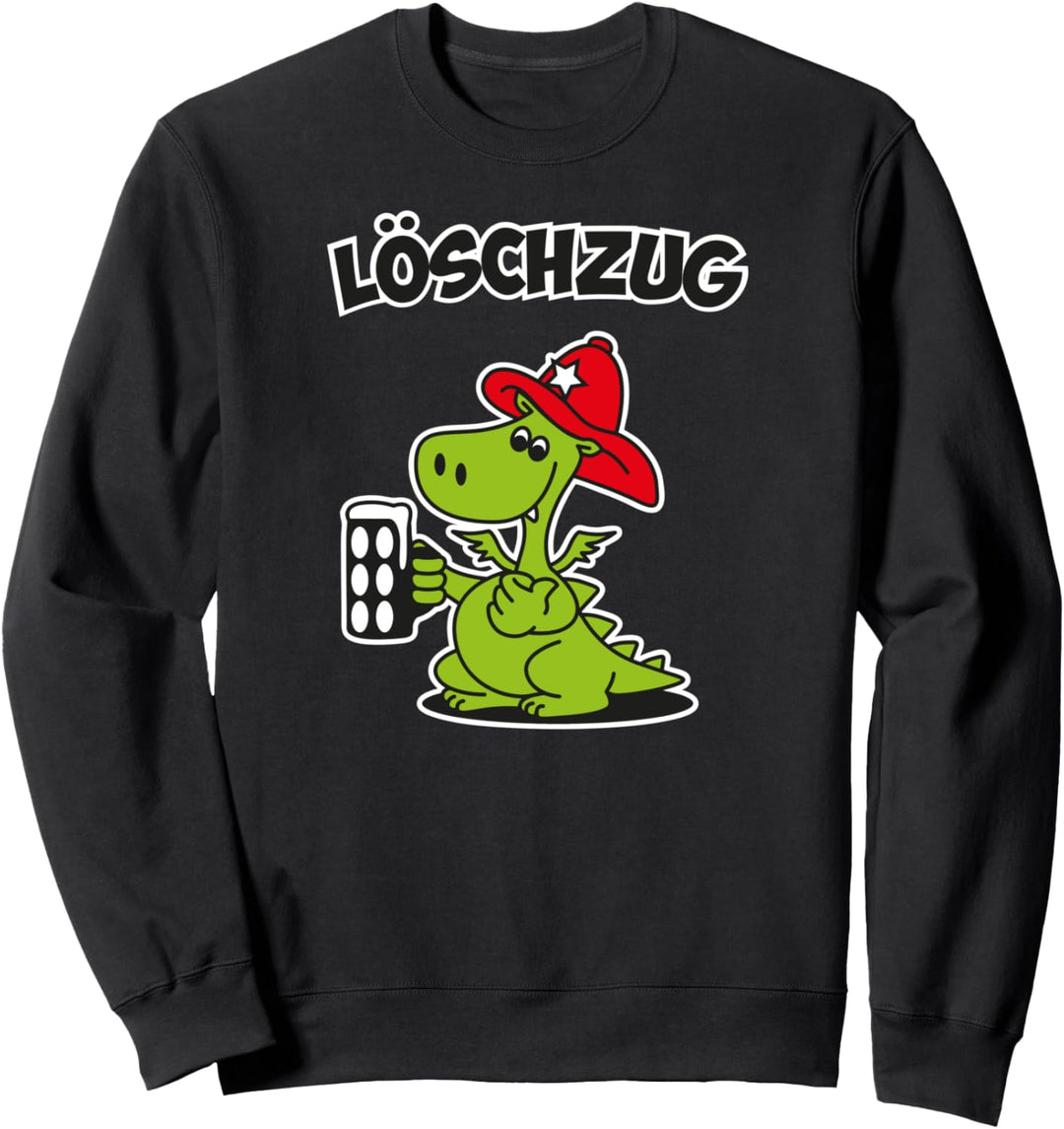 Feuerwehr Drache mit Bier Löschzug - Lustiges Feuerwehr Team Sweatshirt