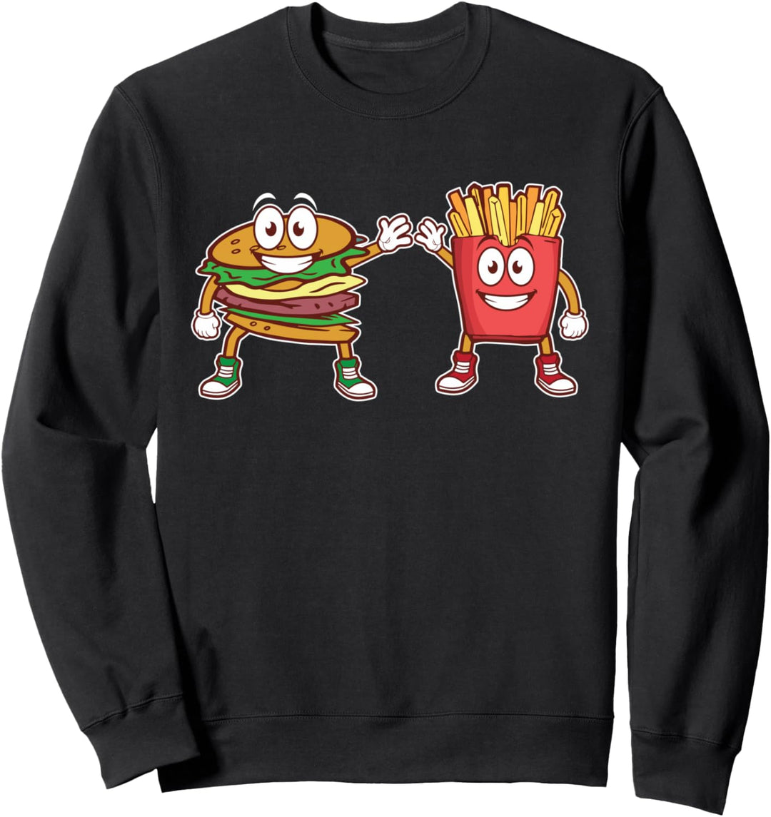 Hamburger Pommes Frites High Five Combo Snacks I Hamburger Sweatshirt