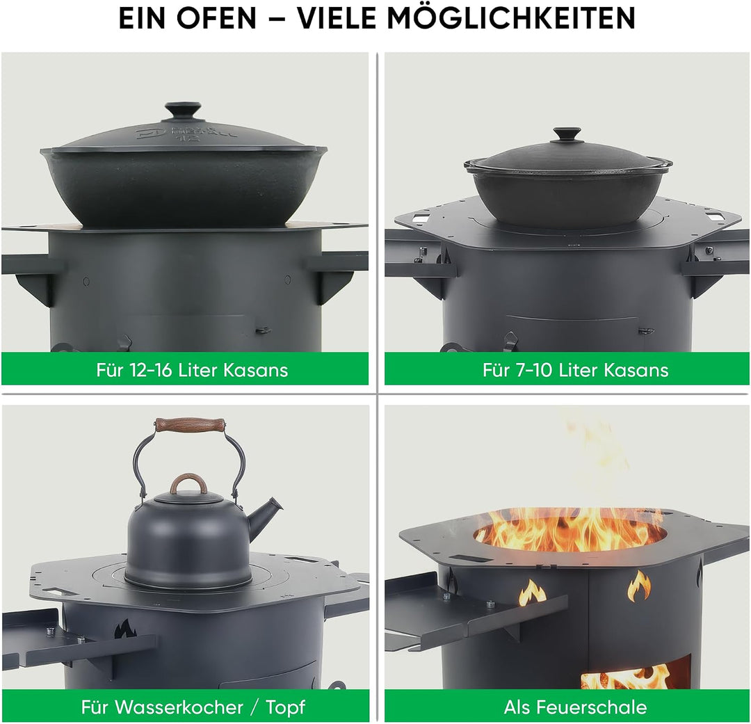 Utschak Feuerofen Ø 36cm für Kazan 10L | Kasan-Ofen Учаг Feuerschale Gulaschkanone | Usbekisch Feuer