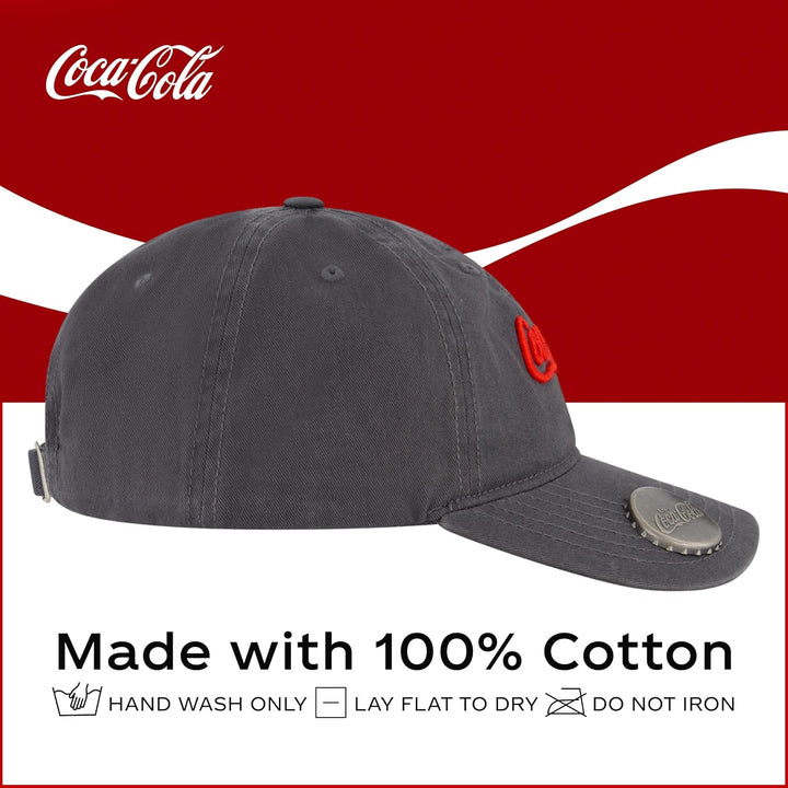 Concept One Unisex-Erwachsene Coca Cola Dad Hut, Logo Baumwolle verstellbare gebogener Krempe Baseba