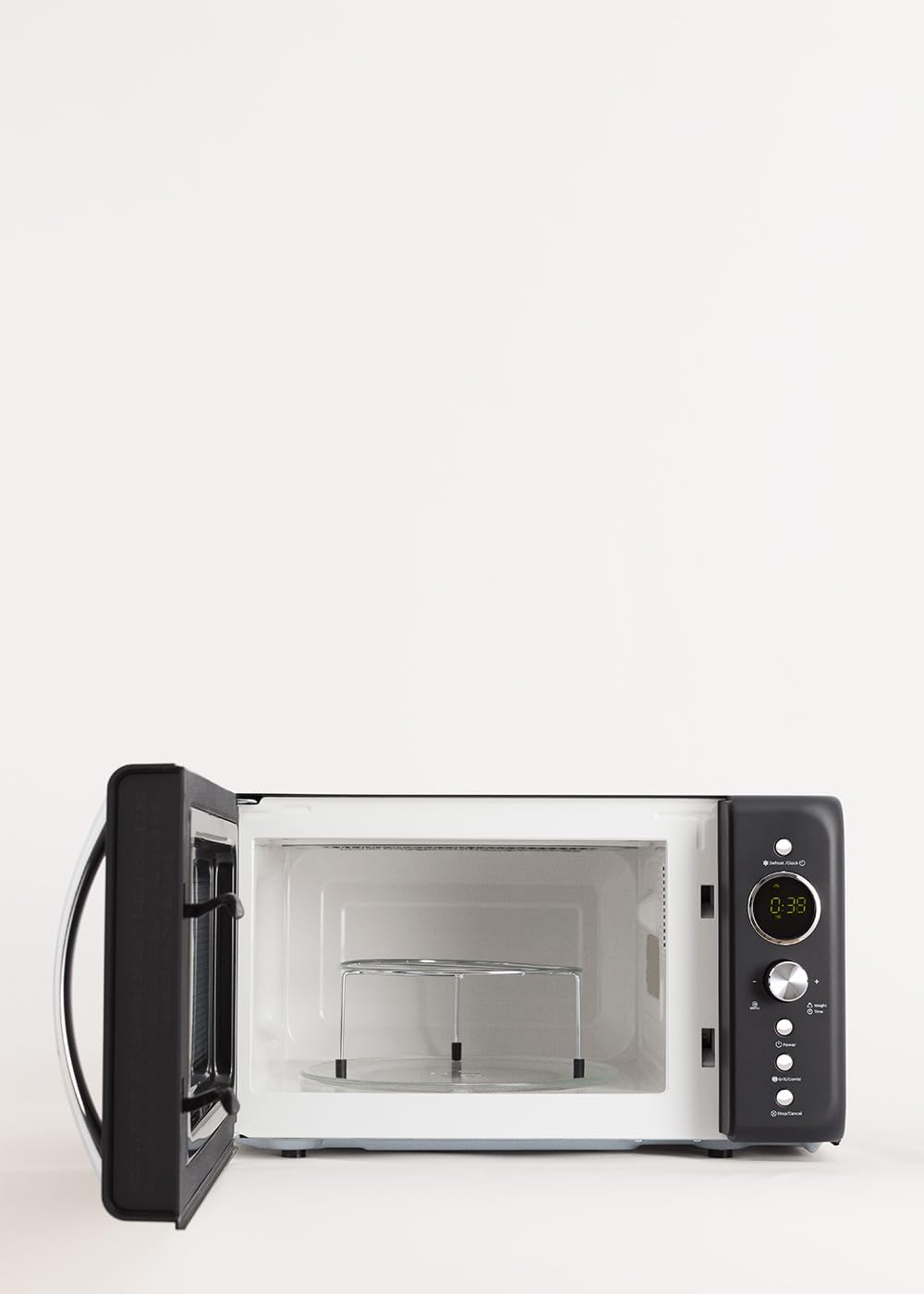 CREATE/MICROWAVE RETRO/Digitale Mikrowelle mit Grillfunktion Schwarz/Retro-Stil, 20 l Fassungsvermög