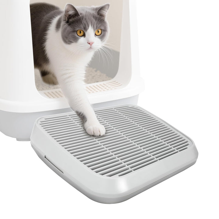 Katzenrampe für Katzentoilette, Katzen-Trittleiter mit Filterfunktion, doppellagige, waschbare und l