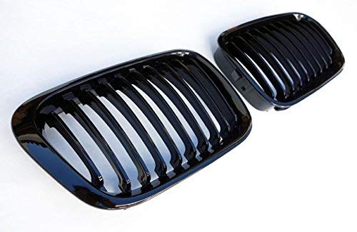 Kühler- Sport- Front- Rippen- Grill Schwarz Glanz Eintragungsfrei Set