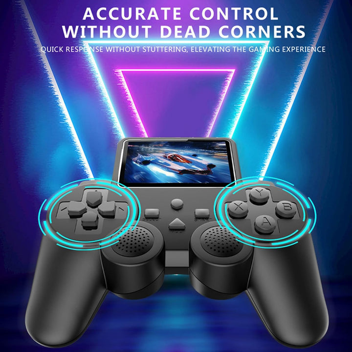 Handheld-Gamepad-Spielekonsole, Retro-Konsole mit 3-Zoll-Bildschirm und AV-Kabel für TV-Anschluss. E
