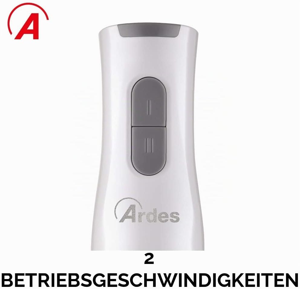 Ardes ARMIX01 DEEP Mini-Stabmixer mit 4 Edelstahlklingen, 15.000 U/min - Prof. Küchenmixer 2-Geschwi