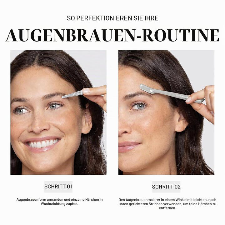 TWEEZERMAN Augenbrauenrasierer inkl. Mini Schräge Pinzette Set (Mini Slant Tweezer &amp; Brow Razor Set)