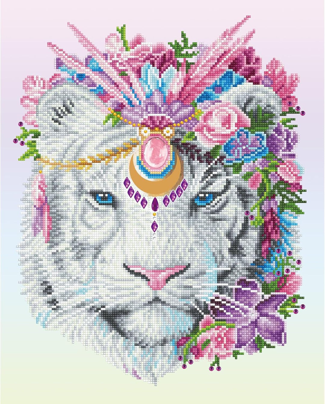 DIAMOND DOTZ 2593237 Original 5D Diamond Painting Set, Bohemian Tiger, DIY Diamant-Malerei-Kit mit r