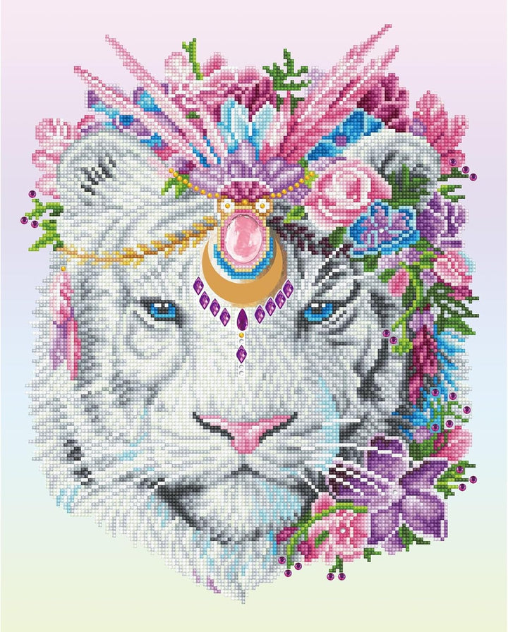 DIAMOND DOTZ 2593237 Original 5D Diamond Painting Set, Bohemian Tiger, DIY Diamant-Malerei-Kit mit r