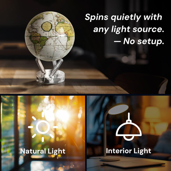 4.5 White Cassini Terrestrial MOVA Globe by Mova