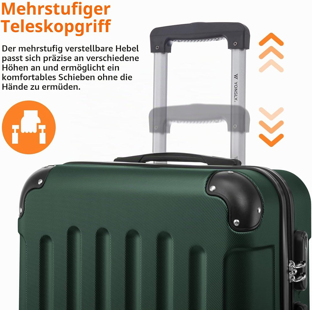 Gepäck Suitcase Reisekoffer, Trolley Rollkoffer Handgepäck, Hartschalenreisekoffer mit 360° Lenkroll