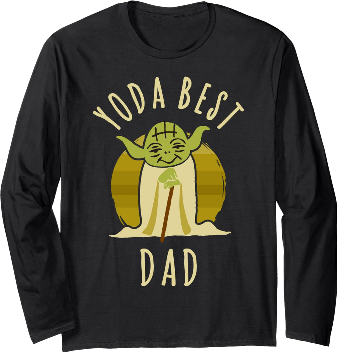 Star Wars Yoda Best Dad Cartoon Yoda Langarmshirt
