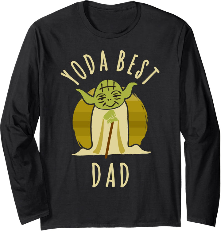 Star Wars Yoda Best Dad Cartoon Yoda Langarmshirt