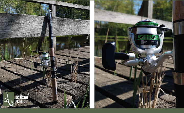 Zite Fishing Angelset Forelle - Forellen Combo Teleskop-Rute 2,40m &amp; Angel-Rolle mit Schnur bespult