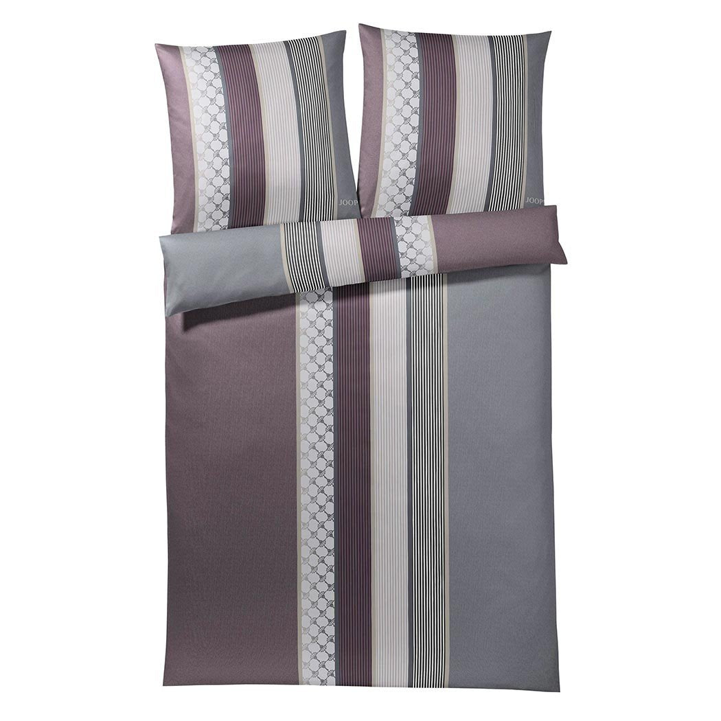 Joop! Bettwäsche Cornflower Stripe deep Wine 1 Bettbezug 200 x 200 cm + 2 Kissenbezüge 80 x 80 cm, 1