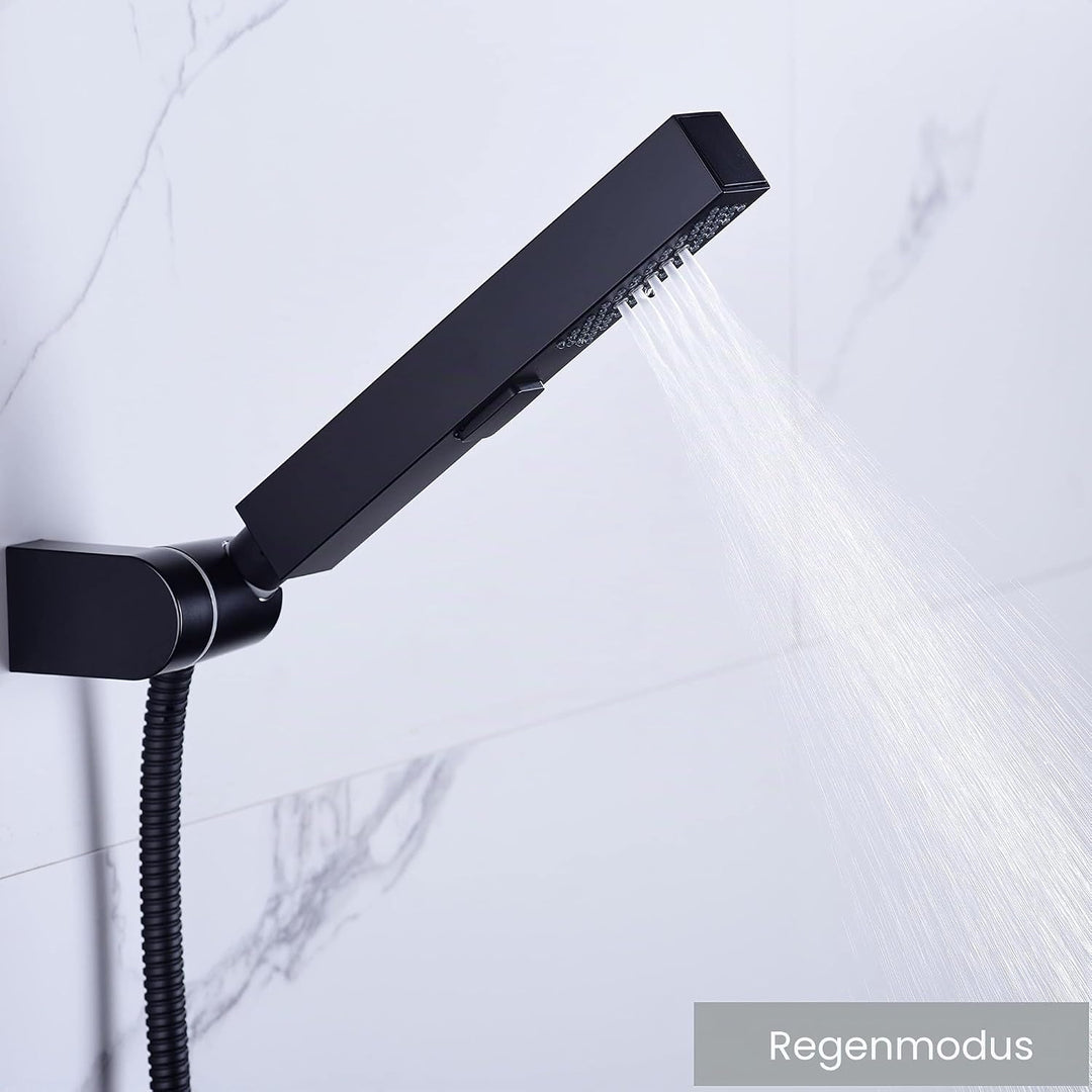 Handbrause Bigemai 3 Modi Wassersparender Duschkopf Hochdruck Viereck Duschbrause für Bad, Chrom (Sc