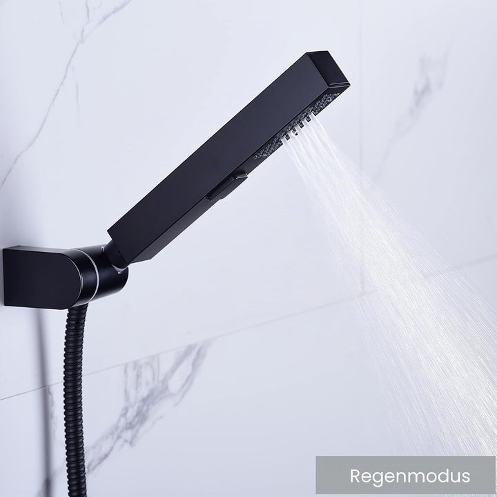 Handbrause Bigemai 3 Modi Wassersparender Duschkopf Hochdruck Viereck Duschbrause für Bad, Chrom (Sc