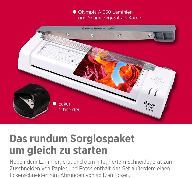 Olympia A 350, Kombi Laminier- und Schneidegerät für A3, 75/80 - 125 Micron, 3130 Single, Single