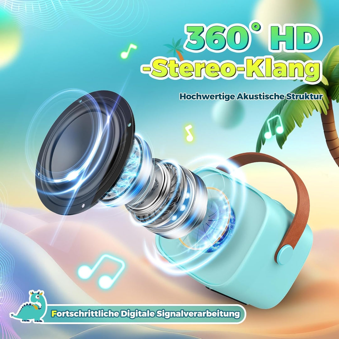 Geschenk Junge 3-12 Jahre, Karaoke Maschine mit 2 Bluetooth Kindermikrofon Spielzeug ab 3-12 Jahre J