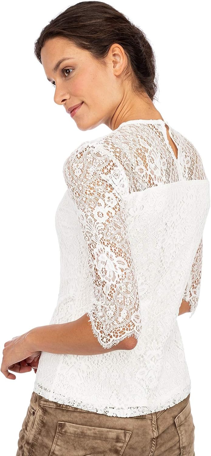 Spieth & Wensky Damen Bluse ROA 32 Creme, 32 Creme