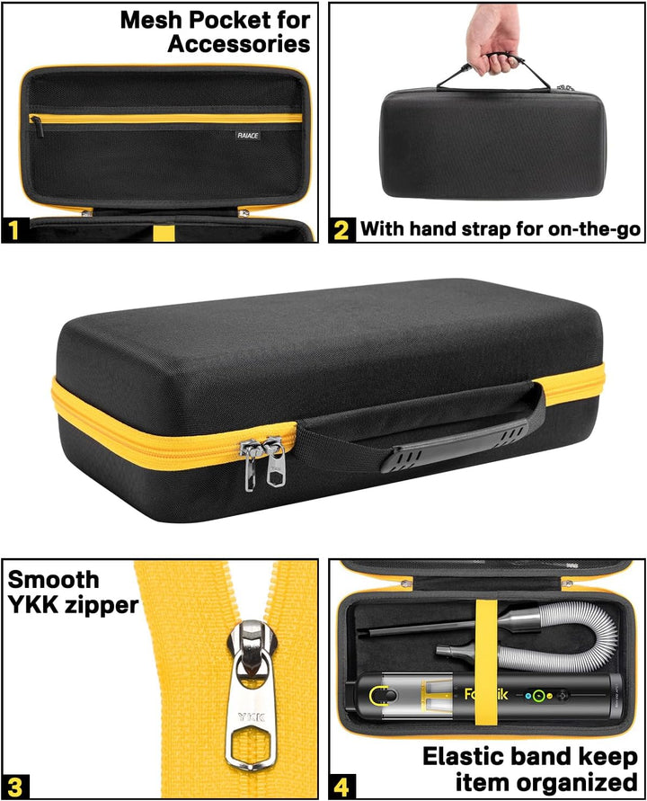 RAIACE Autostaubsauger-Etui, Hartschalen-Reiseetui, kompatibel mit Fanttik V8 Apex/Slim V8 Mate/ V10