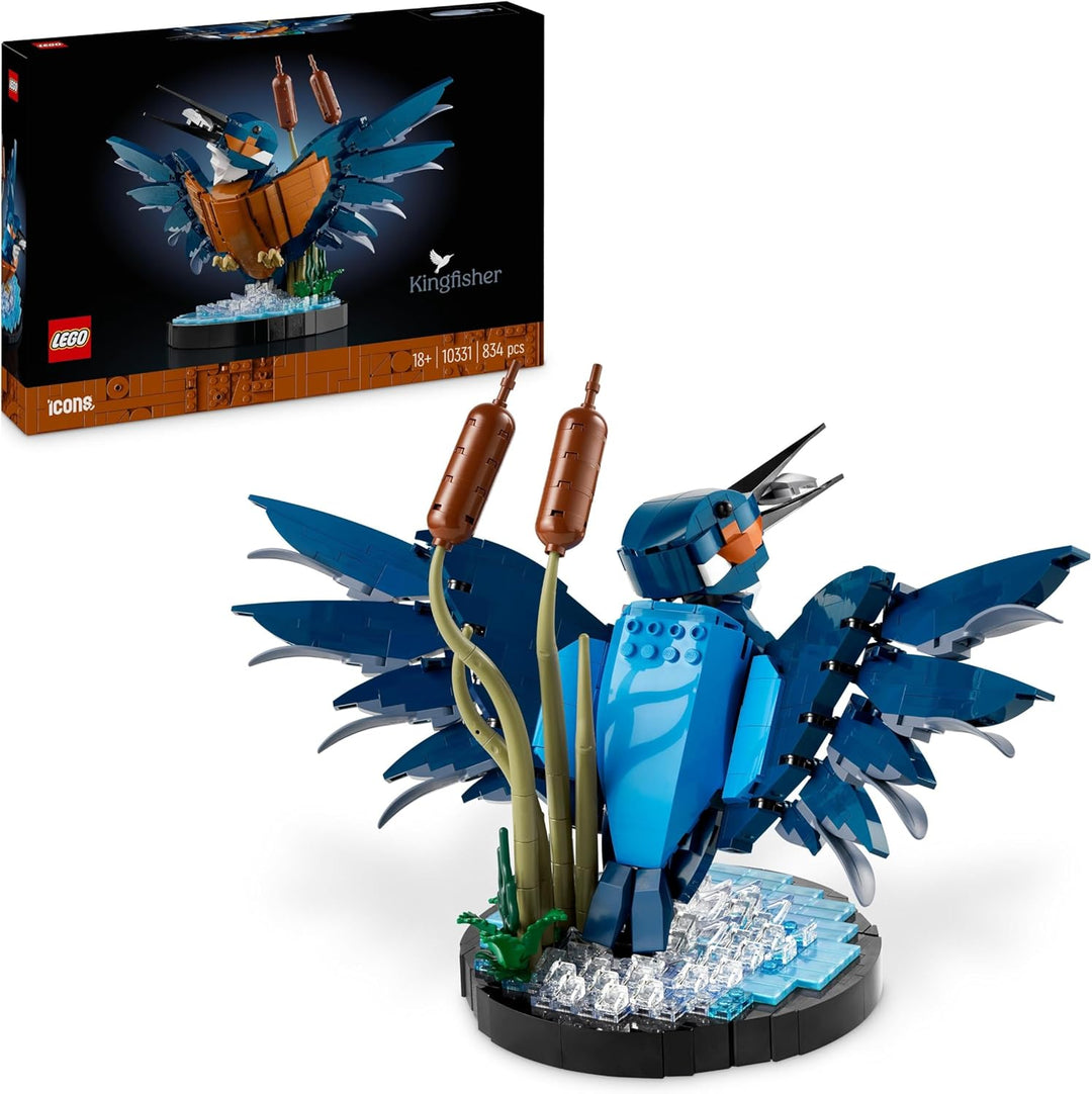 LEGO Icons Eisvogel Modellbausatz für Erwachsene, Vogel-Modell fürs Wohnzimmer & Creator Lotusblumen