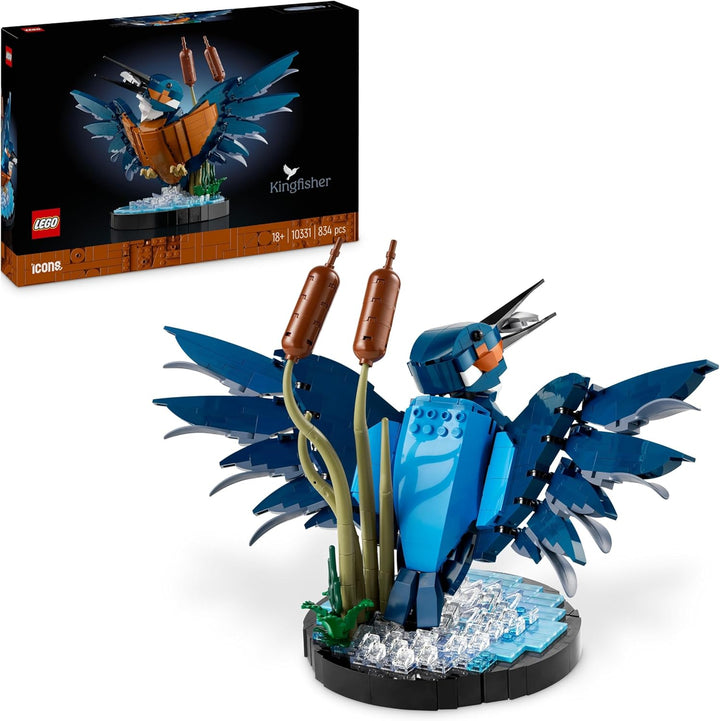 LEGO Icons Eisvogel Modellbausatz für Erwachsene, Vogel-Modell fürs Wohnzimmer & Creator Lotusblumen