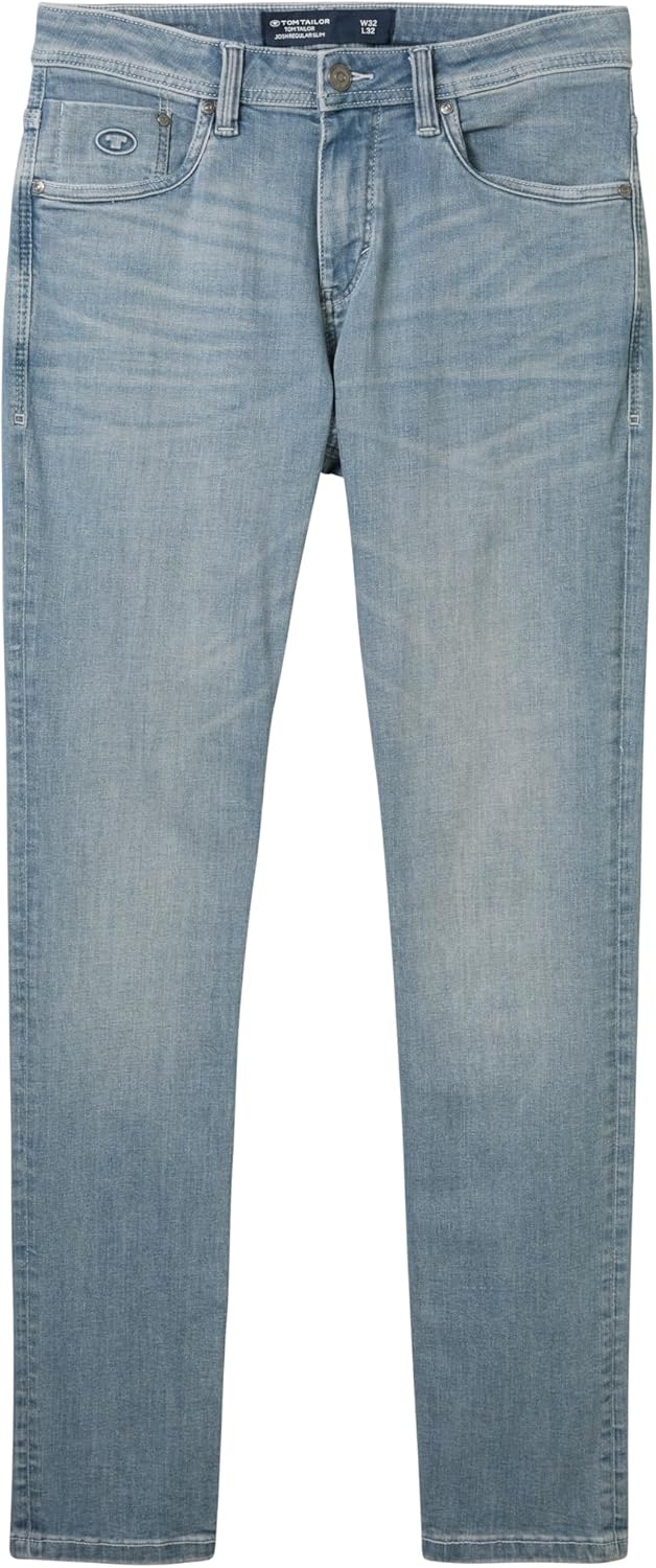 TOM TAILOR Herren Josh Regular Slim Jeans mit Stretch 29W / 30L 10161 - Light Stone Blue Grey Denim,