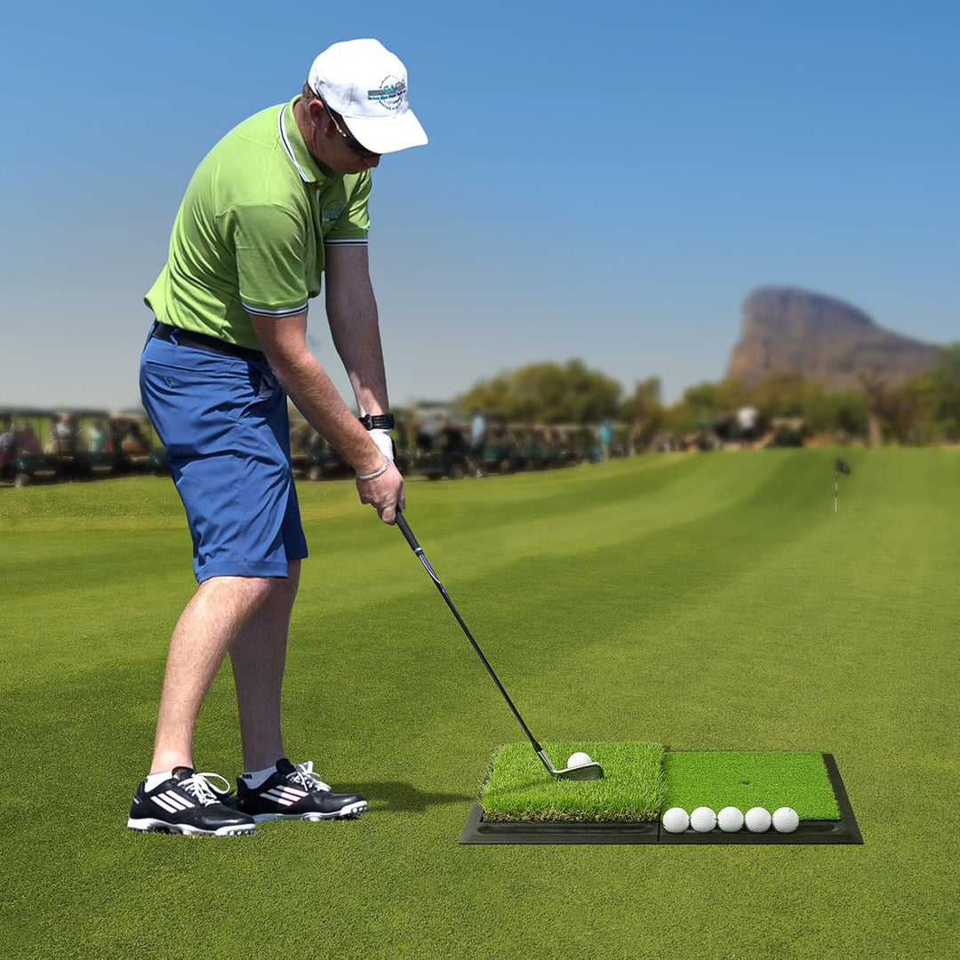 SAPLIZE Grosse Faltbare Golf-Schlagmatte, Enge Lie, Rough und Fairway für Driving, Chipping und Putt