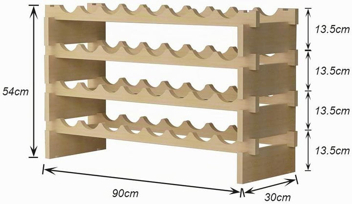 sogesfurniture Weinregal Flaschenregal mit 4 Ebenen für 32 Flaschen Wein Holzregal Weinhalter Weinst