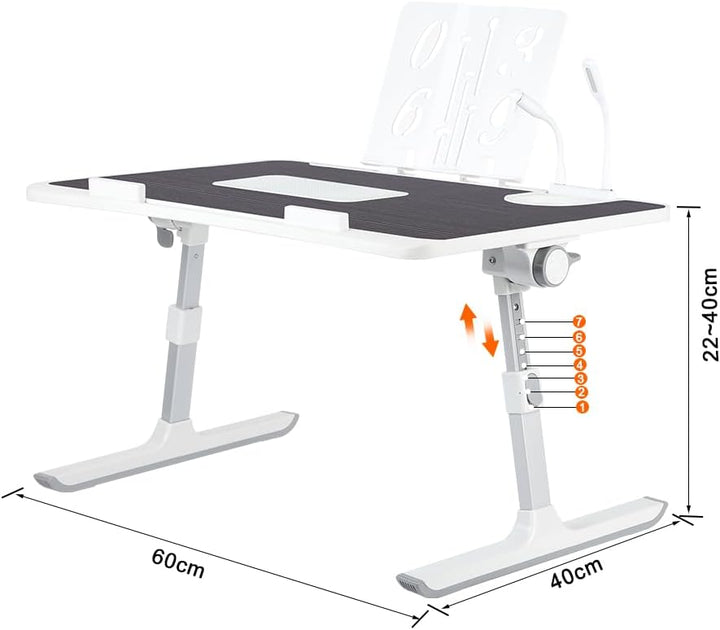OHMG Betttisch, Laptop-Ständer, faltbar, höhenverstellbar, grosser Betttisch zum Arbeiten, Lesen und