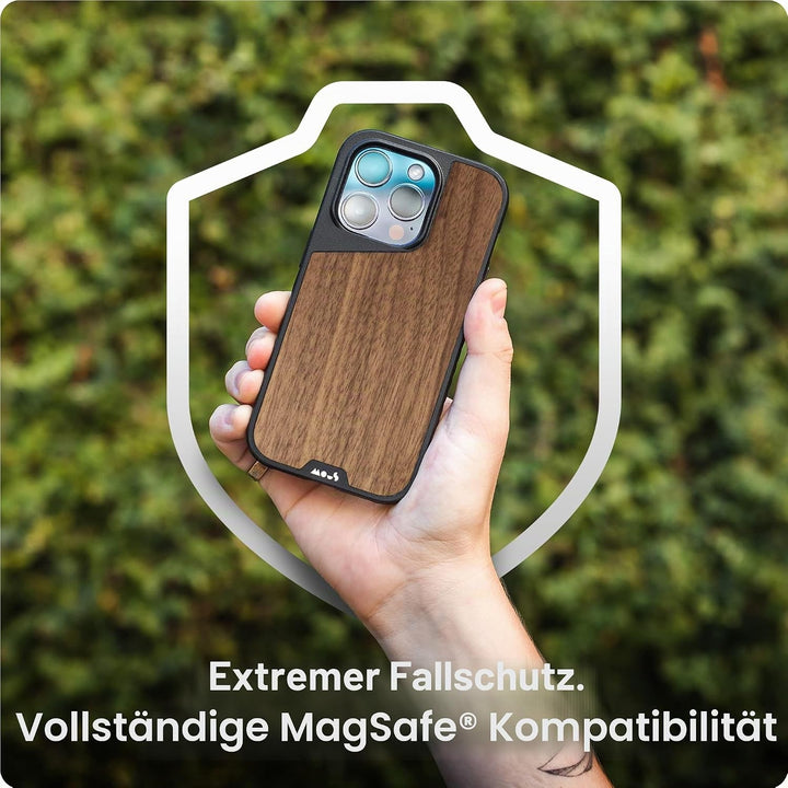 Mous - Hülle für iPhone 14 - Walnuss - Limitless 5.0 - Handyhülle iPhone 14 MagSafe-Kompatibel Case