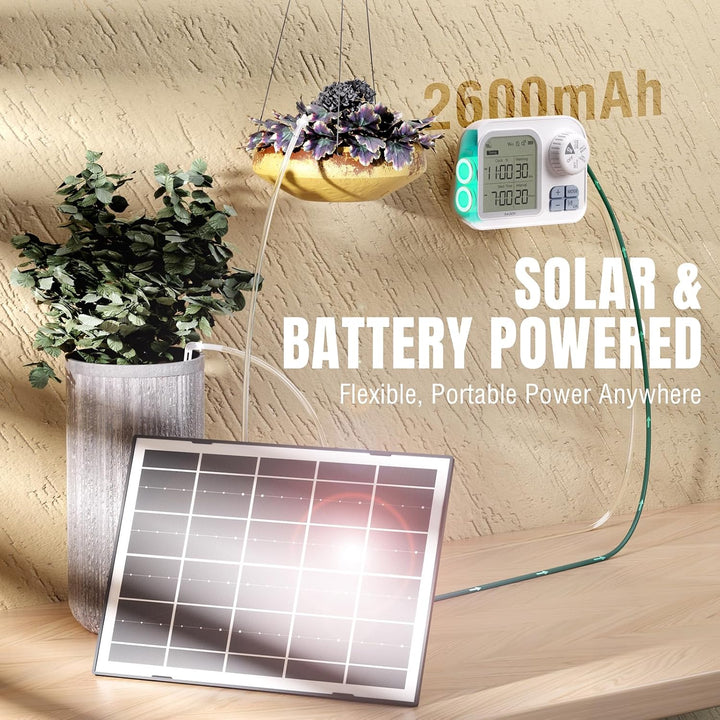 Raddy WS-74 Solar Bewässerungssystem mit Smart App-Steuerung, IPX7 Wasserdicht, Einstellbarer Bodenf