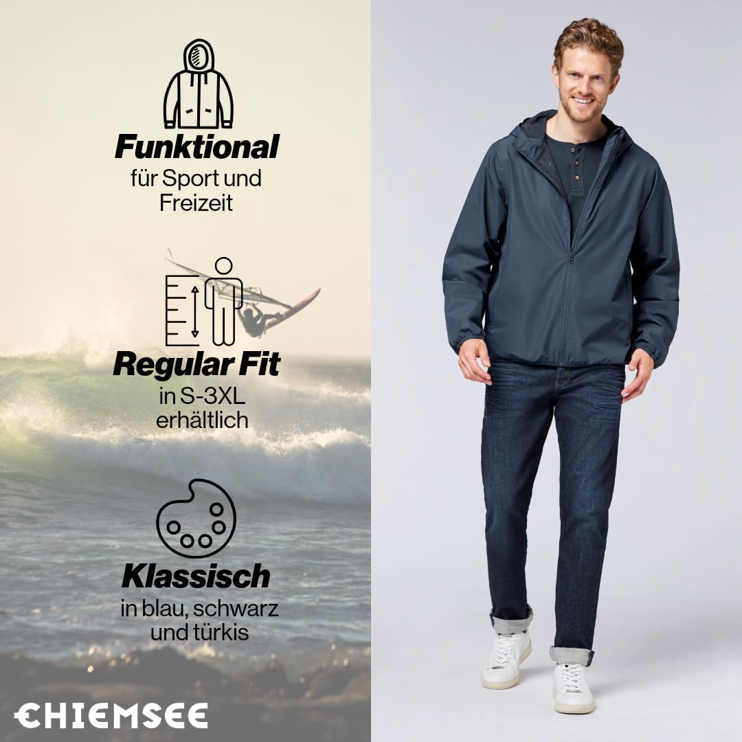 Chiemsee Regenjacke Herren I Funktionsjacke I Kapuze&Seitentaschen I S-3XL XL 19-4010 Total Eclipse,
