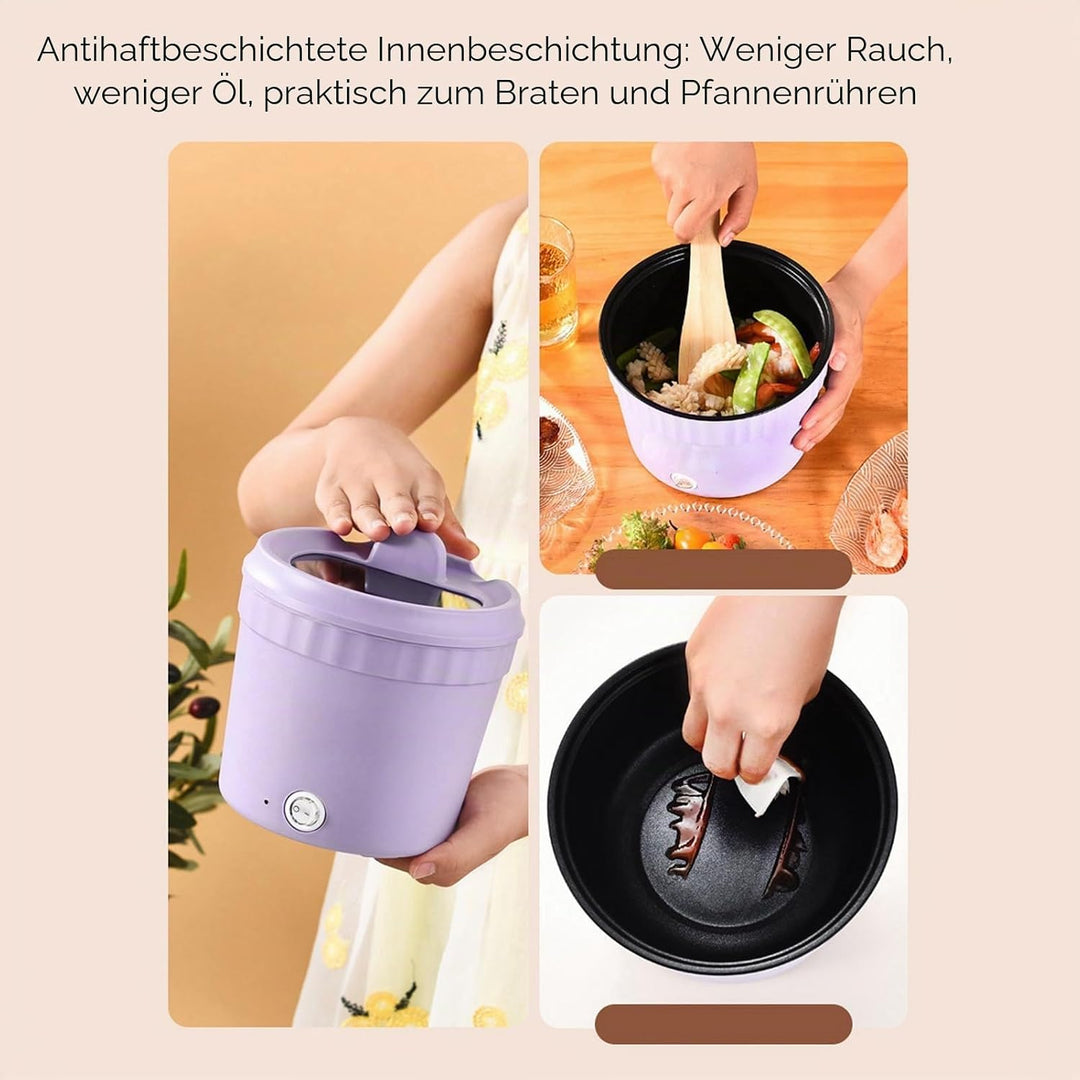 Multifunktionaler Elektrischer Hot Pot 1.2L Schnellnudeln Kocher Mini Elektretopf 450W Zum Kochen Ra