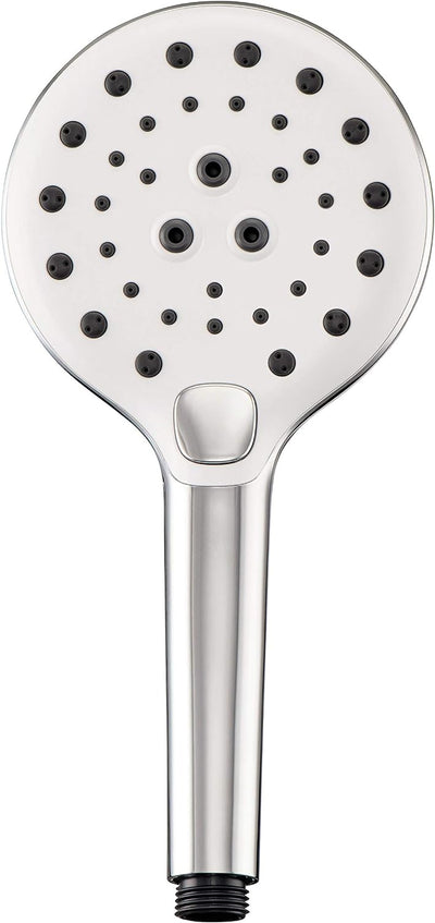 aquaSu® Handbrause Lima mit 3 Strahlarten | rund | chrom-weiss | 12 cm grosse Sprayplatte | Strahlar