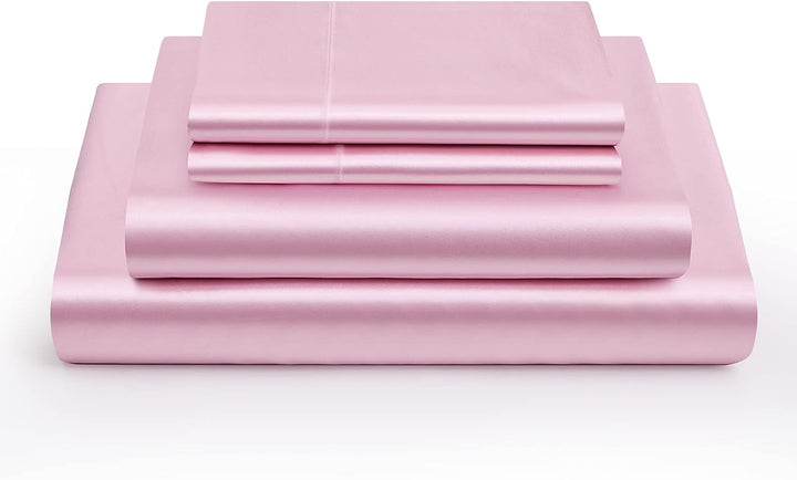Vonty Satin-Bettlaken in voller Grösse, seidig weiches Satin-Bettlaken-Set, 1 Spannbetttuch mit tief