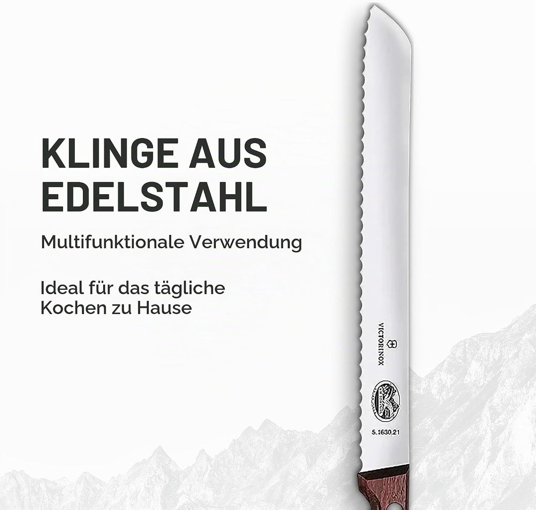 Victorinox Wood Küchengarnitur, Messer Set 2-teilig, Brotmesser, Tranchiermesser, Extra Scharf, Edle