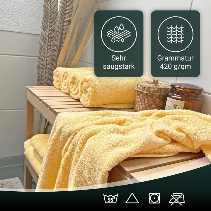 ZOLLNER 2er Set Badetücher - weiche und saugstarke Duschtücher - waschbar bis 95°C - Baumwolle - 100