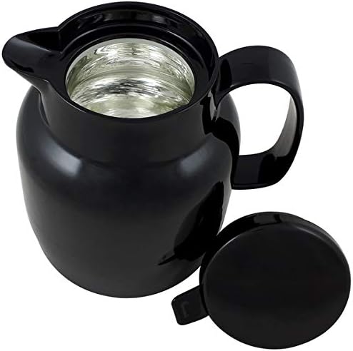 Helios Mondo Push Kunststoff Isolierkanne Drehverschluss mit Drucktaste 1,3 l schwarz Schwarz 1,3 Li