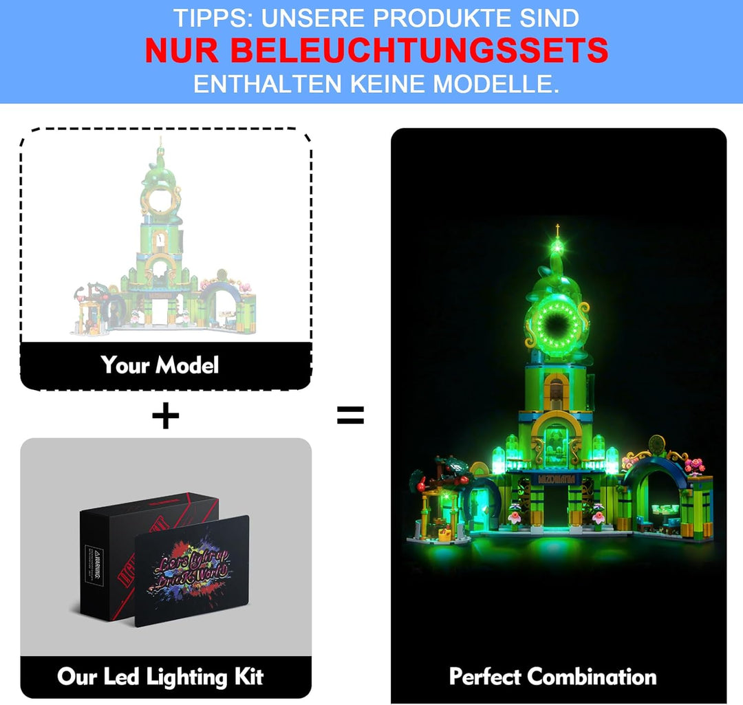 LocoLee Licht Set Kompatibel mit Lego Willkommen in Emerald City 75684, Nur Lichter Set, Licht Beleu