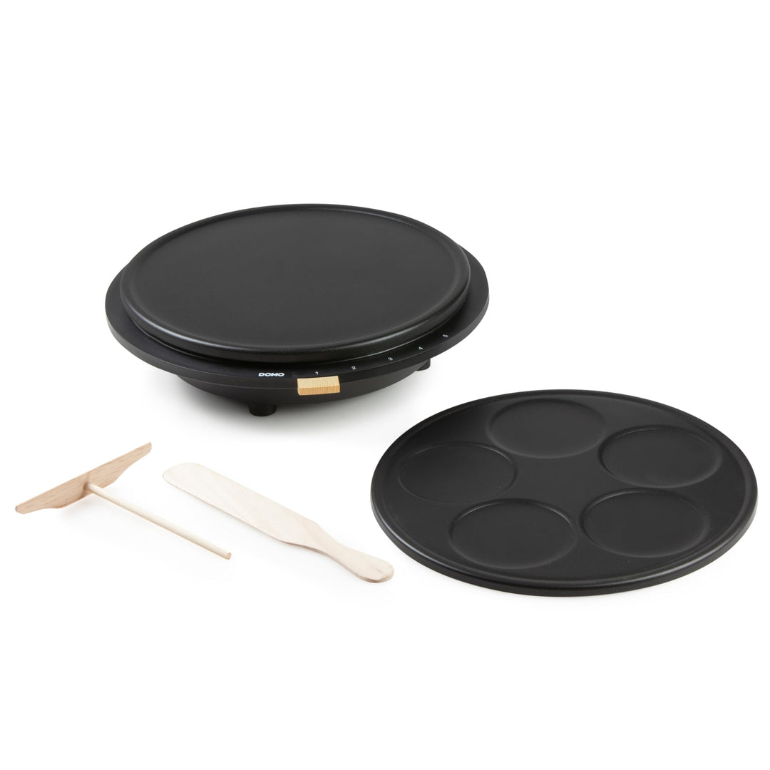 DOMO DO9227P Pancake-Platten Antihaftbeschichtung, Kontrollleuchte Schwarz