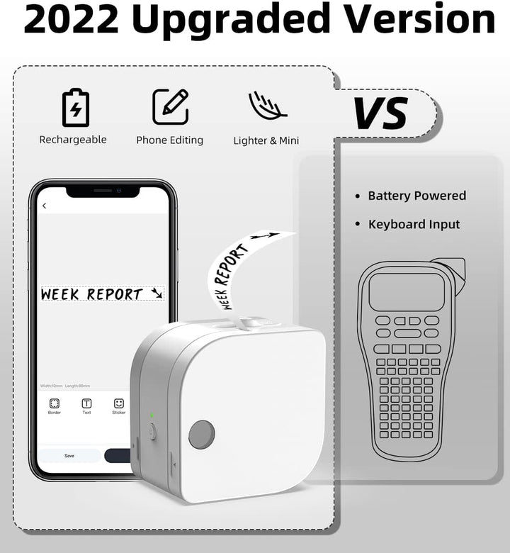Phomemo P12 Pro Beschriftungsgerät Handgerät | Mini Bluetooth Etikettiergerät mit Etikettenband | US