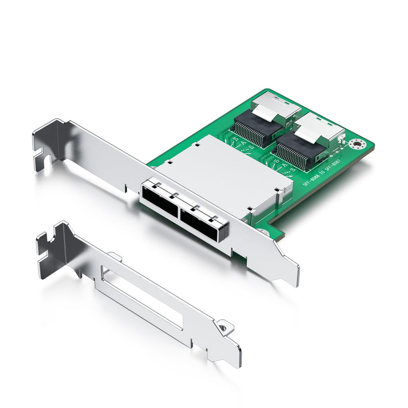 10Gtek SAS Adapter 2X Internal SFF-8087 to 2X External SFF-8088 Slot 8087 Slot to 8088 Slot, 8087 Sl