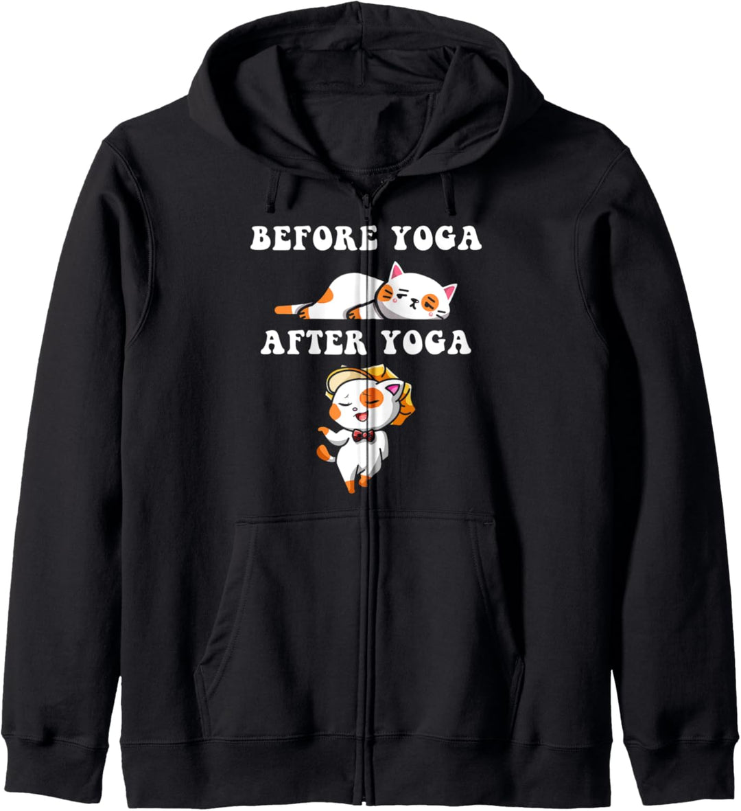 Vor Yoga Nach Yoga Süsse Hübsche Katze Zen Namaste Spirituell Kapuzenjacke