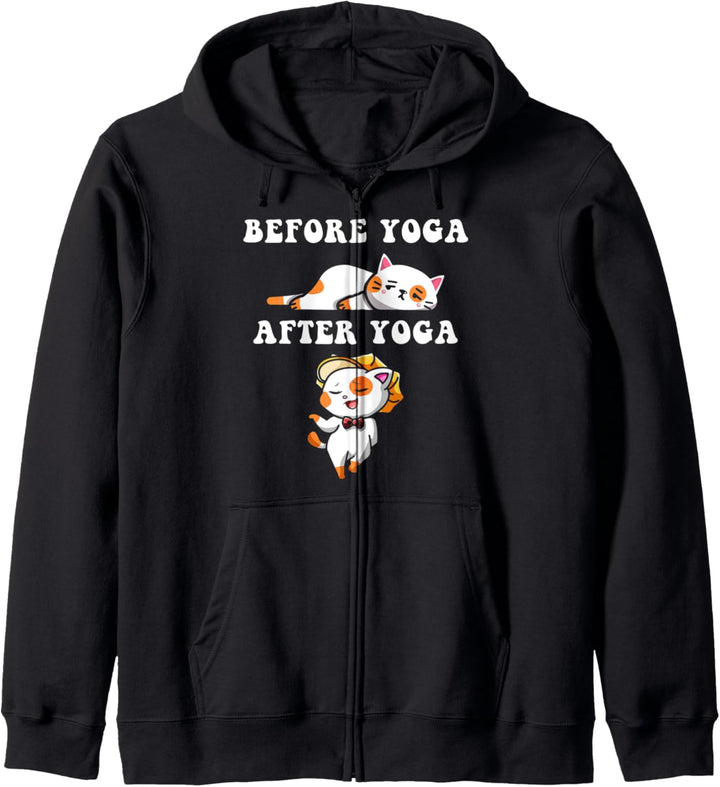 Vor Yoga Nach Yoga Süsse Hübsche Katze Zen Namaste Spirituell Kapuzenjacke