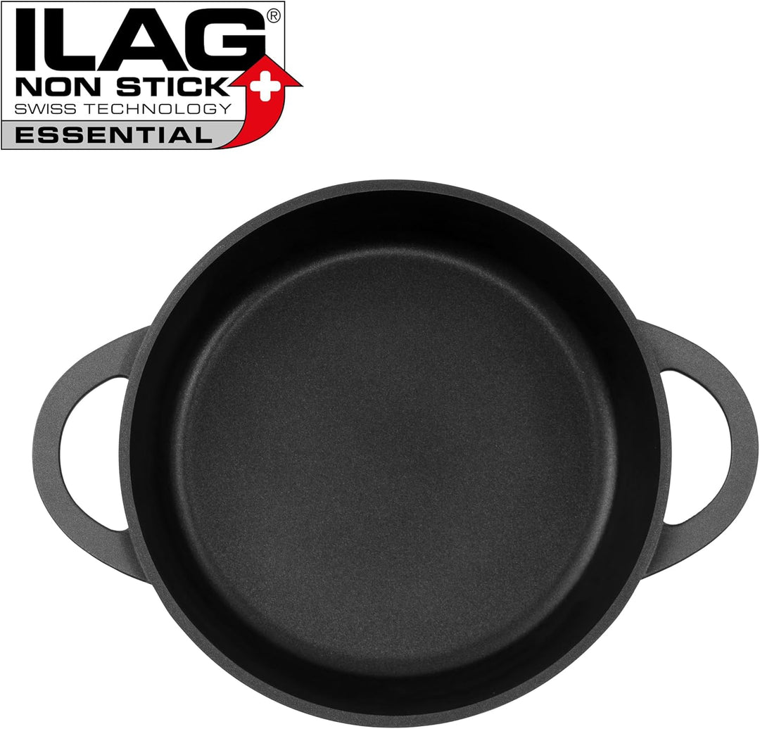 KOPF Schmorpfanne Aluguss Atavola Ø 28 cm mit ILAG Basic Antihaftbeschichtung, Induktion Servierpfan