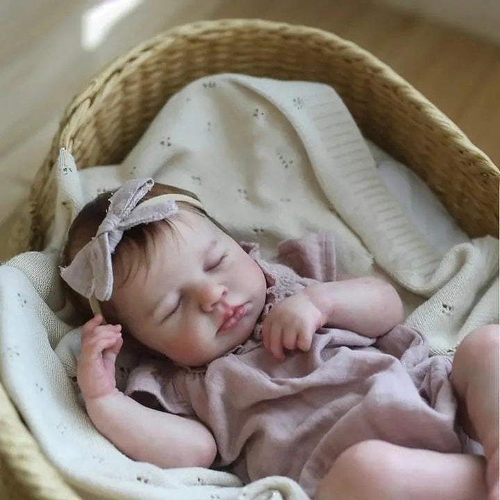 Zero pam Lebensecht Reborn Baby Mädchen Vollsilikon Puppe, 45 cm Reborn Babypuppe Wie Echtes Baby, V