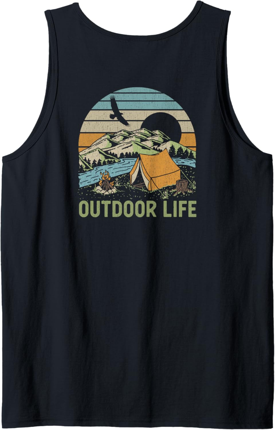 Trendy Outdoor Life Sunset Camp Life Front & Back Tank Top