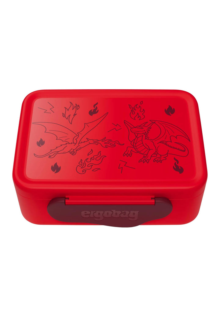 ergobag Brotdose mit Trennfach, BPA-frei, Spülmaschinenfest Drache - Rot Drache - Rot One Size, Drac